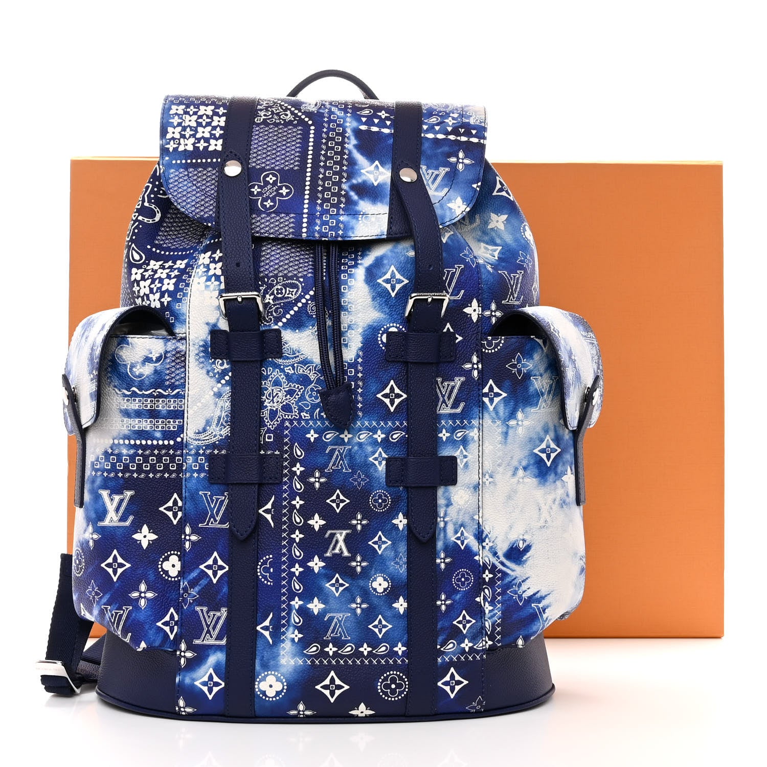Louis Vuitton Cowhide Monogram Bandana Christopher MM Backpack Blue 11 of 11