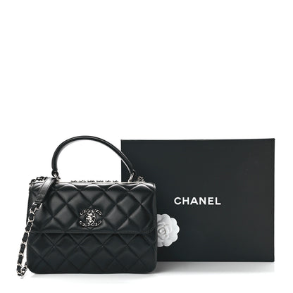 Chanel Lambskin Quilted Small Trendy CC Chain Dual Handle Flap Bag Black 12 of 12