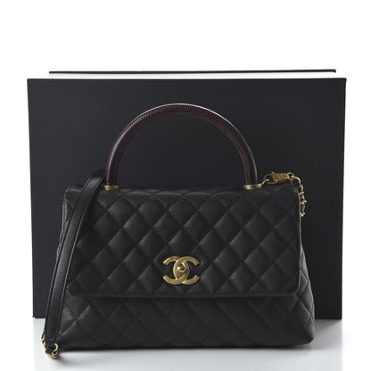 Chanel Caviar Lizard Quilted Small Coco Handle Flap Black 11 of 11