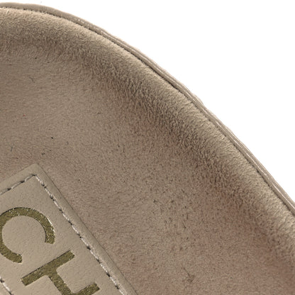 Chanel Shiny Calfskin Crystal Quilted Velcro Dad CC Slide Sandals 38 Light Beige 11 of 14