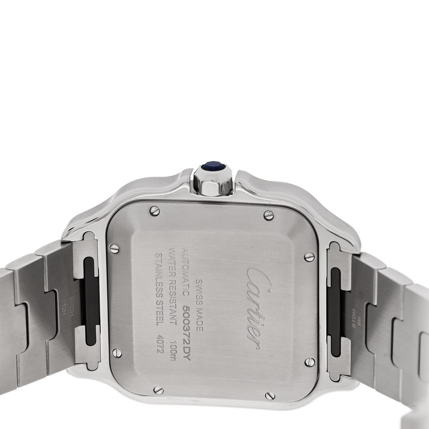 Cartier Stainless Steel 39.8mm Santos De Cartier Automatic Watch Green 4 of 5