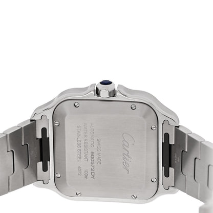 Cartier Stainless Steel 39.8mm Santos De Cartier Automatic Watch Green 4 of 5