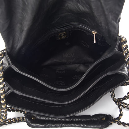 MCM Lambskin Flap Bag Black 5 of 12