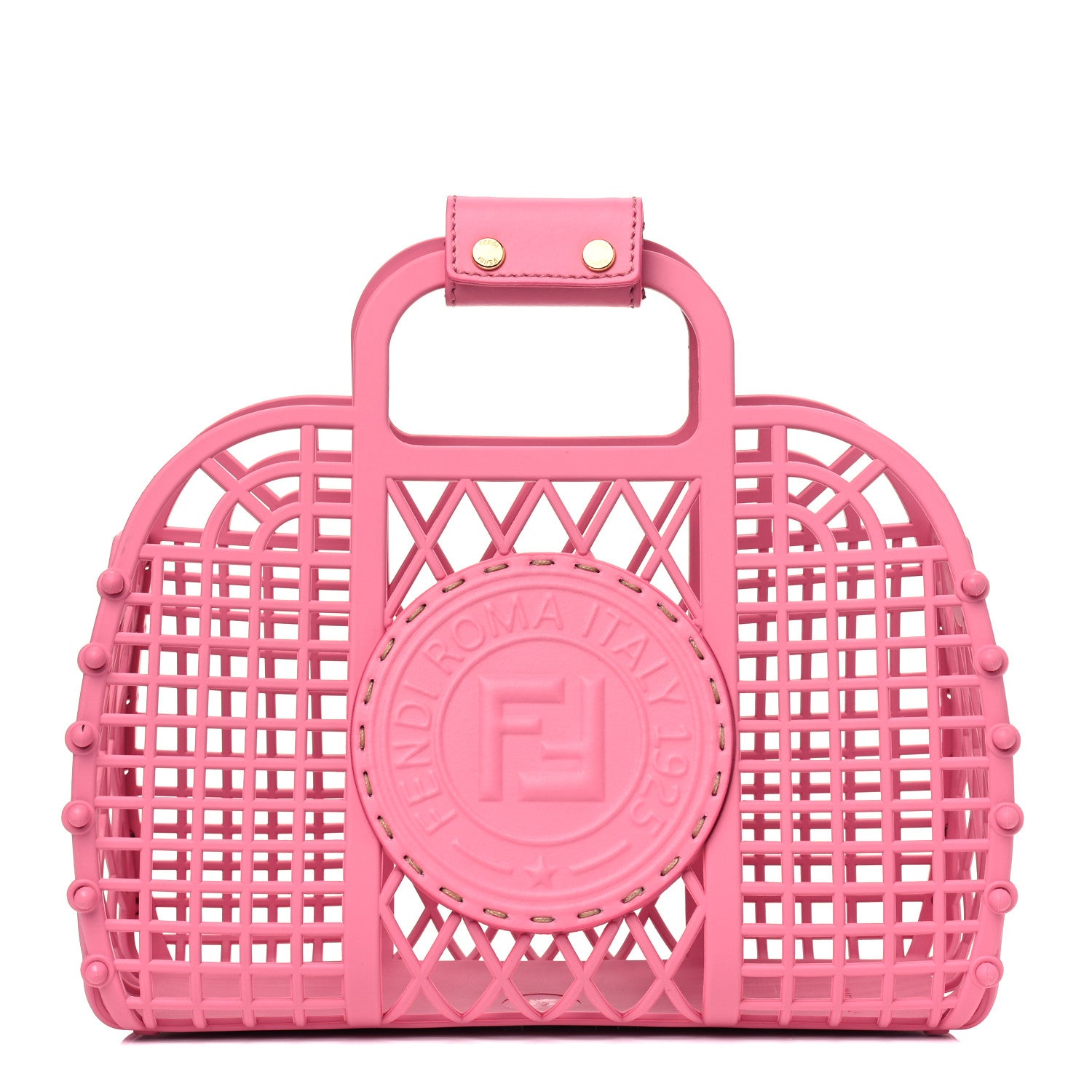 Fendi Recycled Plastic Vitello Liberty Matte Small Fendi Basket Rosa 1 of 4
