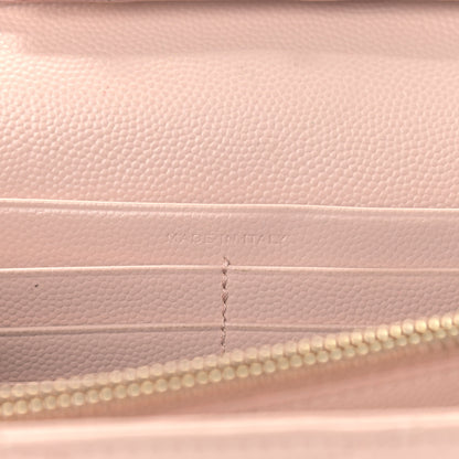 Saint Laurent Grain De Poudre Matelasse Chevron Monogram Chain Wallet Pale Pink 7 of 16