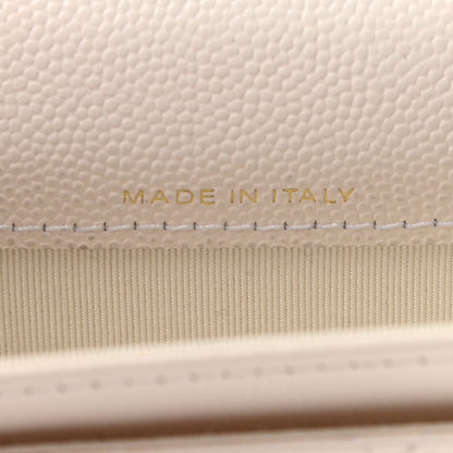 Chanel Caviar Quilted Flap Card Holder Wallet White 7 of 10