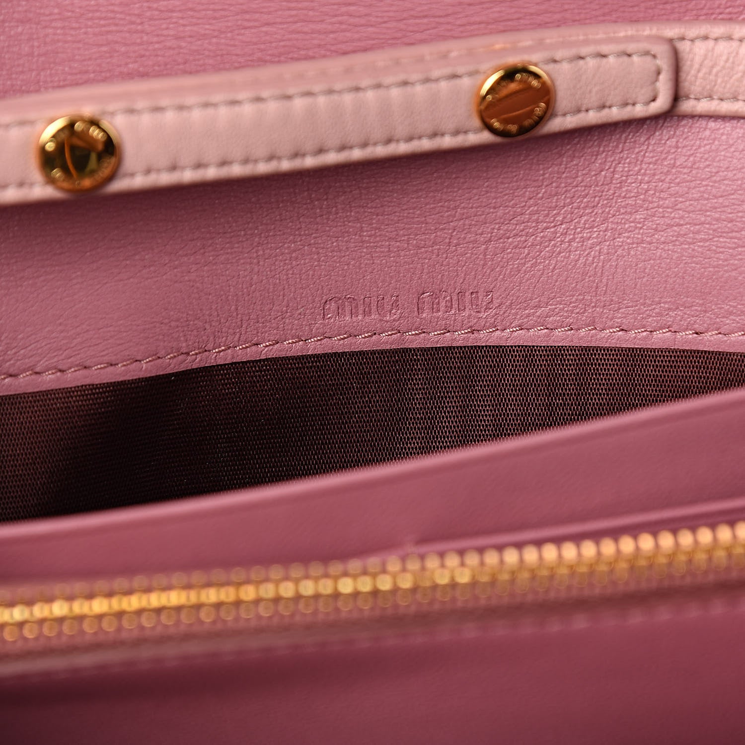 Miu Miu Nappa Matelasse Bicolor Wallet On Chain Loto Orchide 7 of 11