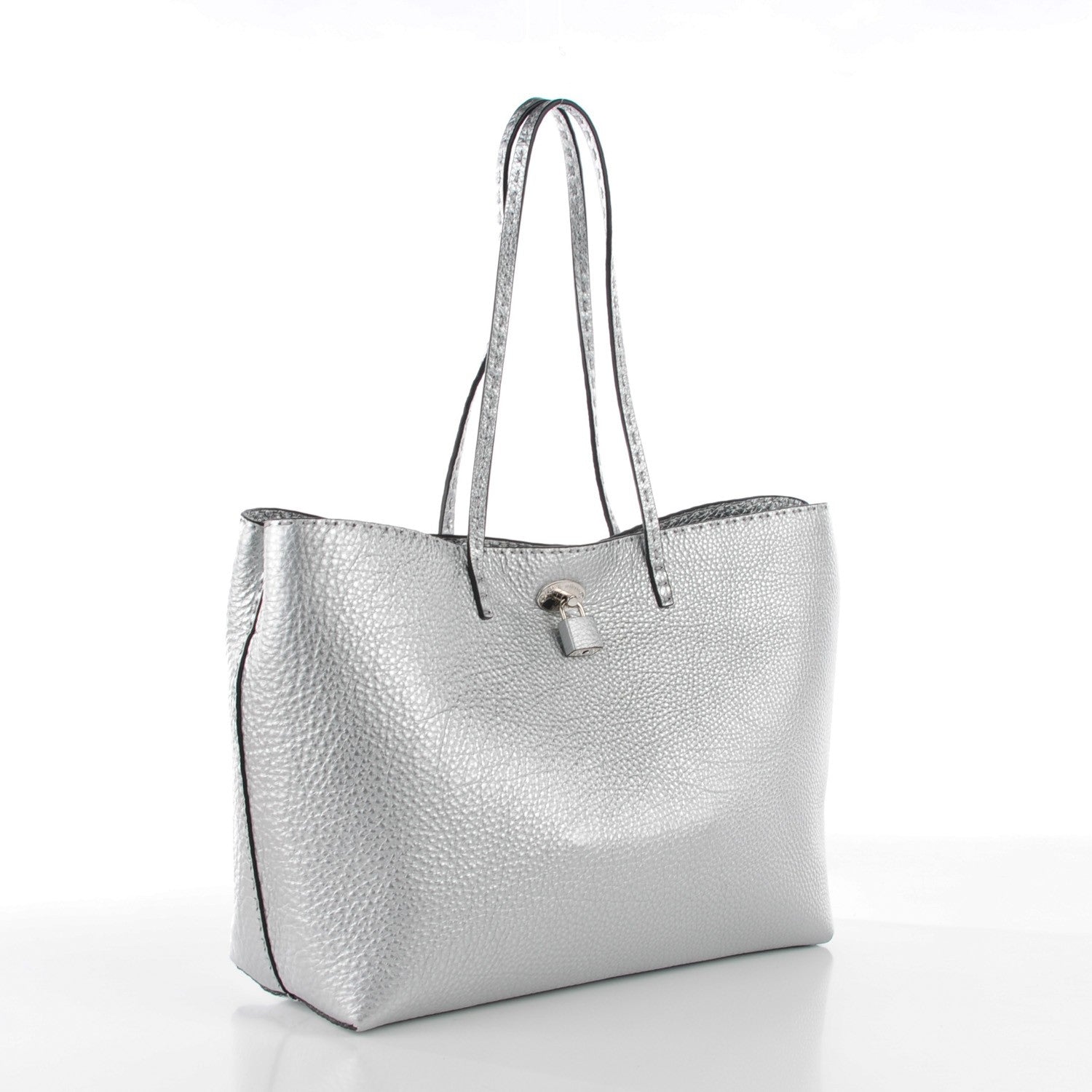 Fendi Cuoio Romano Lux Selleria Carla Shopping Tote Argento 3 of 9