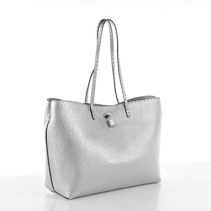Fendi Cuoio Romano Lux Selleria Carla Shopping Tote Argento 3 of 9