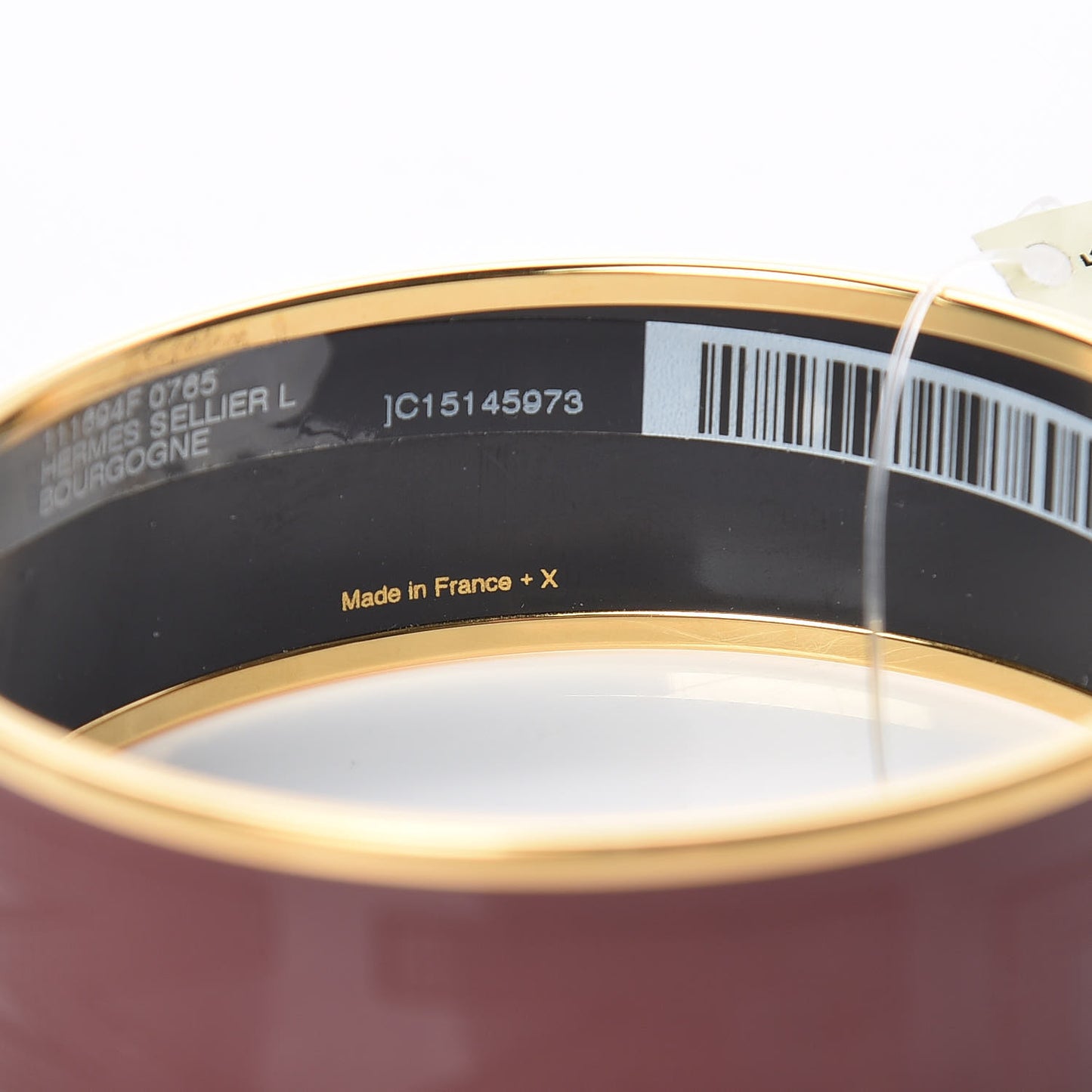 Enamel Wide Printed Sellier Bracelet 65 Bourgogne