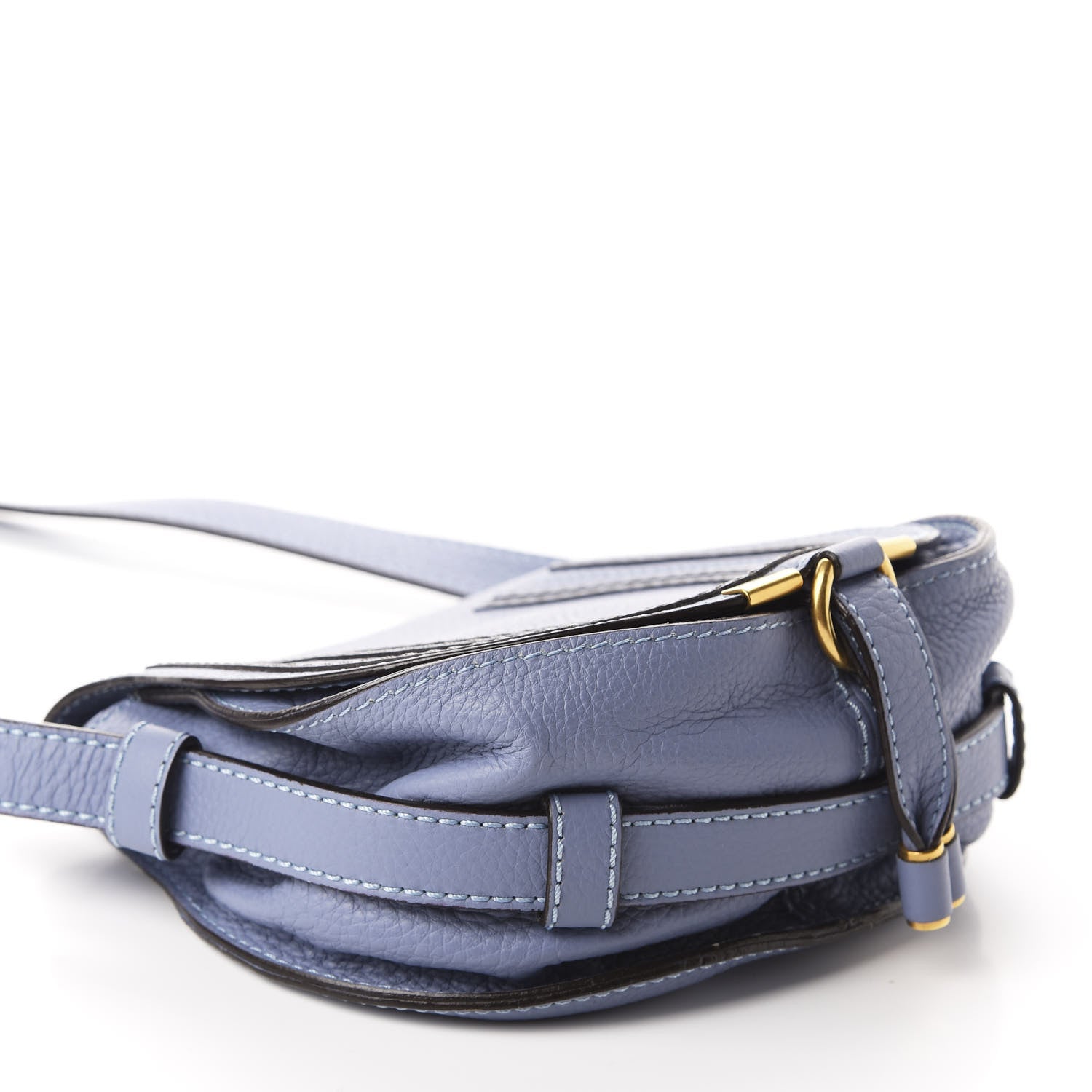 Chloe Calfskin Mini Marcie Round Crossbody Bag Street Blue 4 of 10