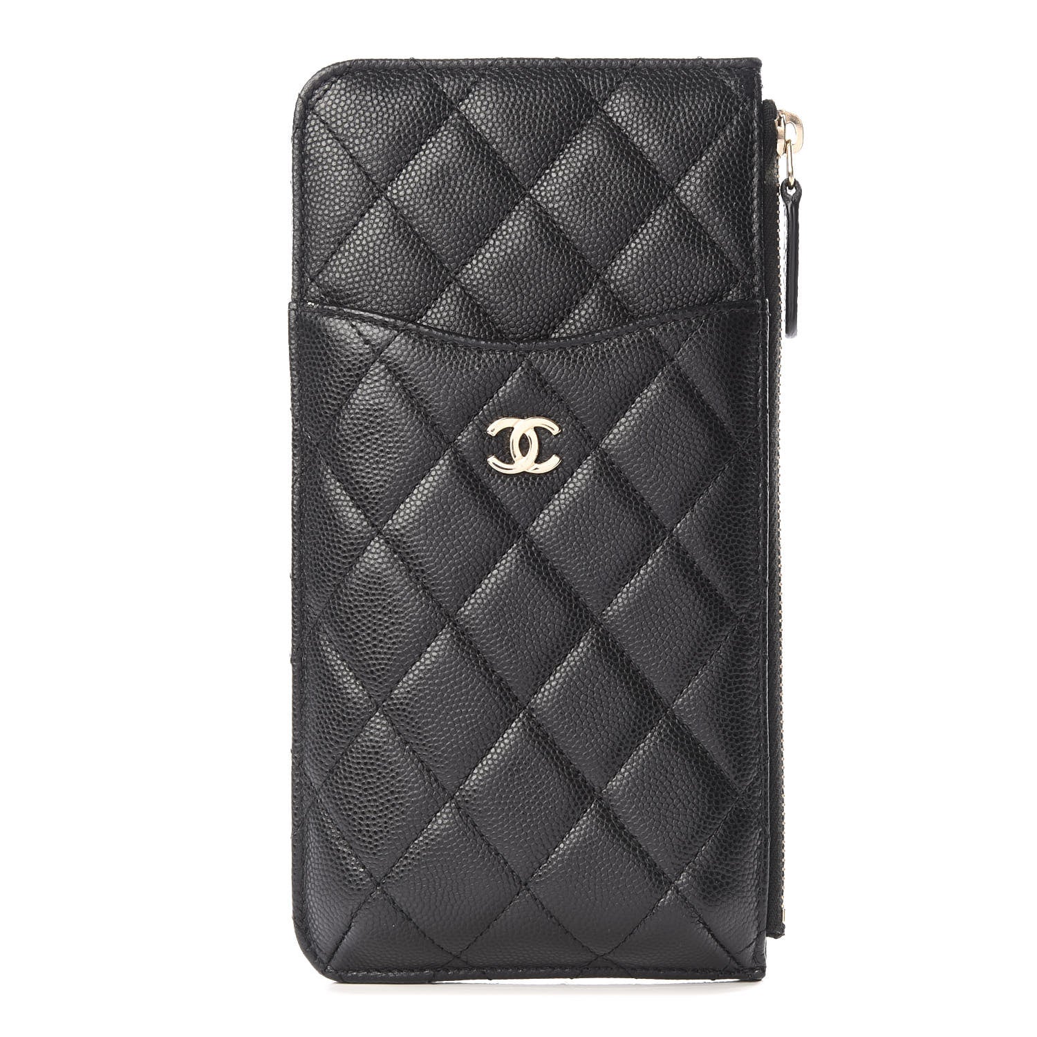 Chanel Caviar Quilted Classic Flat Wallet Pouch Black 1 of 10