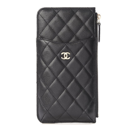 Chanel Caviar Quilted Classic Flat Wallet Pouch Black 1 of 10