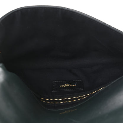 Saint Laurent Lambskin Patchwork Monogram Medium Jamie Baguette Dark Green 5 of 8