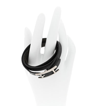 Hermes Chamonix Hapi 3MM Triple Tour Wrap Bracelet Black 2 of 5