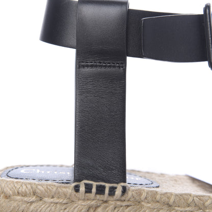 Christian Dior Calfskin D-Dior Espadrille Platform Sandals 37 Black 11 of 11