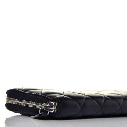 Chanel Lambskin Quilted Large Gusset Zip Around Wallet Black 7 of 8