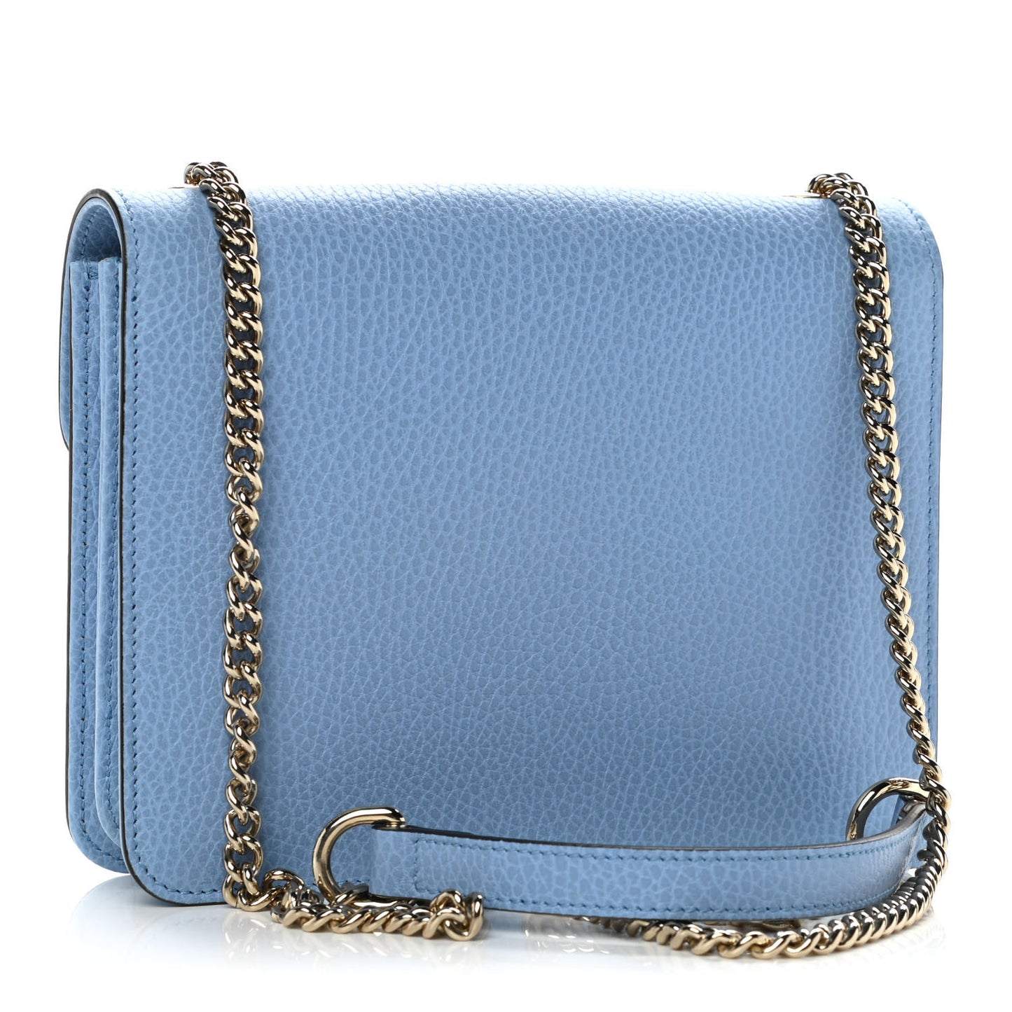 Dollar Calfskin Small Interlocking G Shoulder Bag Mineral Blue