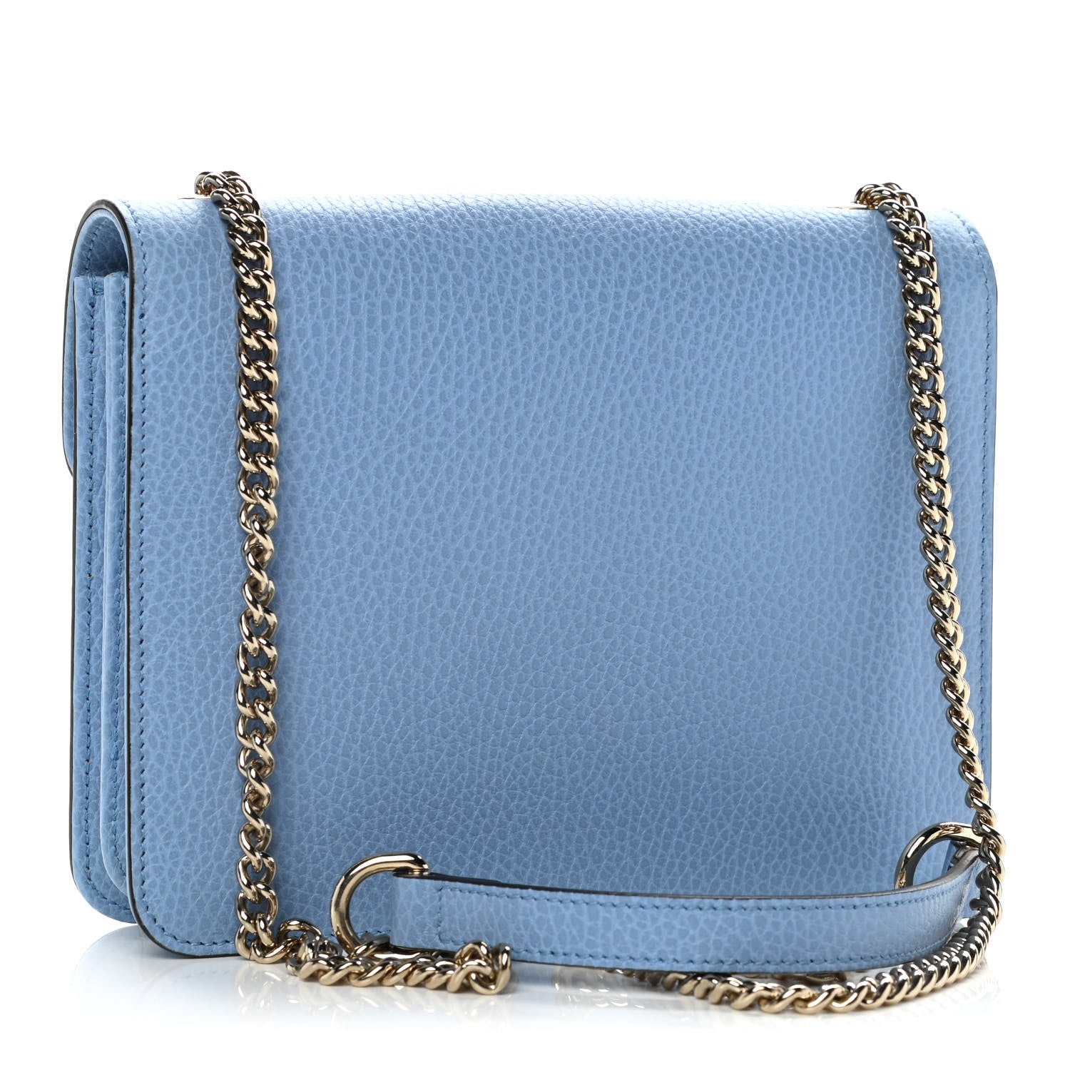 Gucci Dollar Calfskin Small Interlocking G Shoulder Bag Mineral Blue 3 of 14