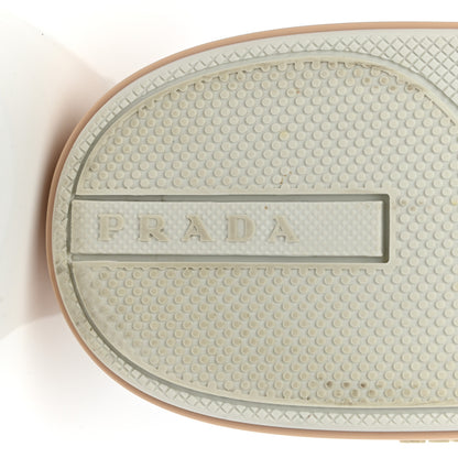 Prada Vitello Soft Logo Low Top Sneakers 40 Beige 6 of 8