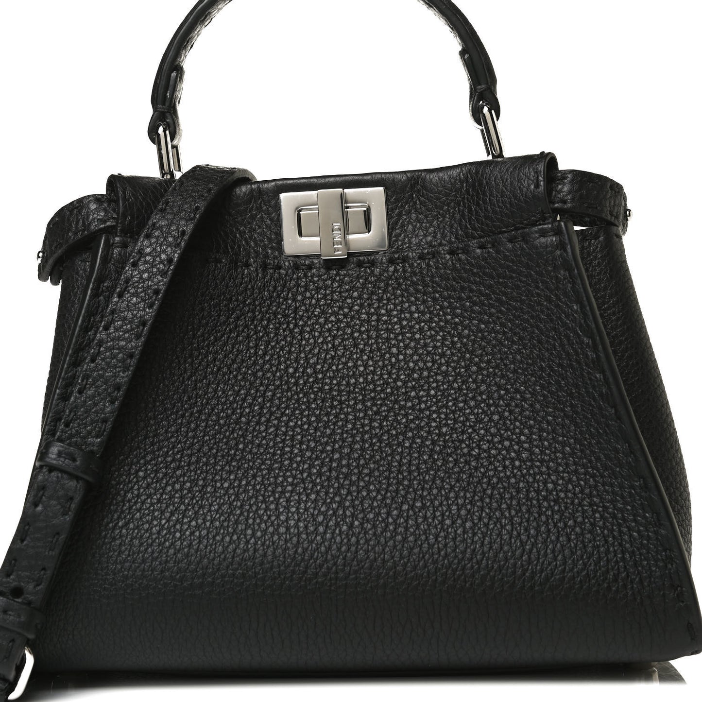 Cuoio Romano Selleria Bi-Color Mini Peekaboo Iconic Satchel Black Mou