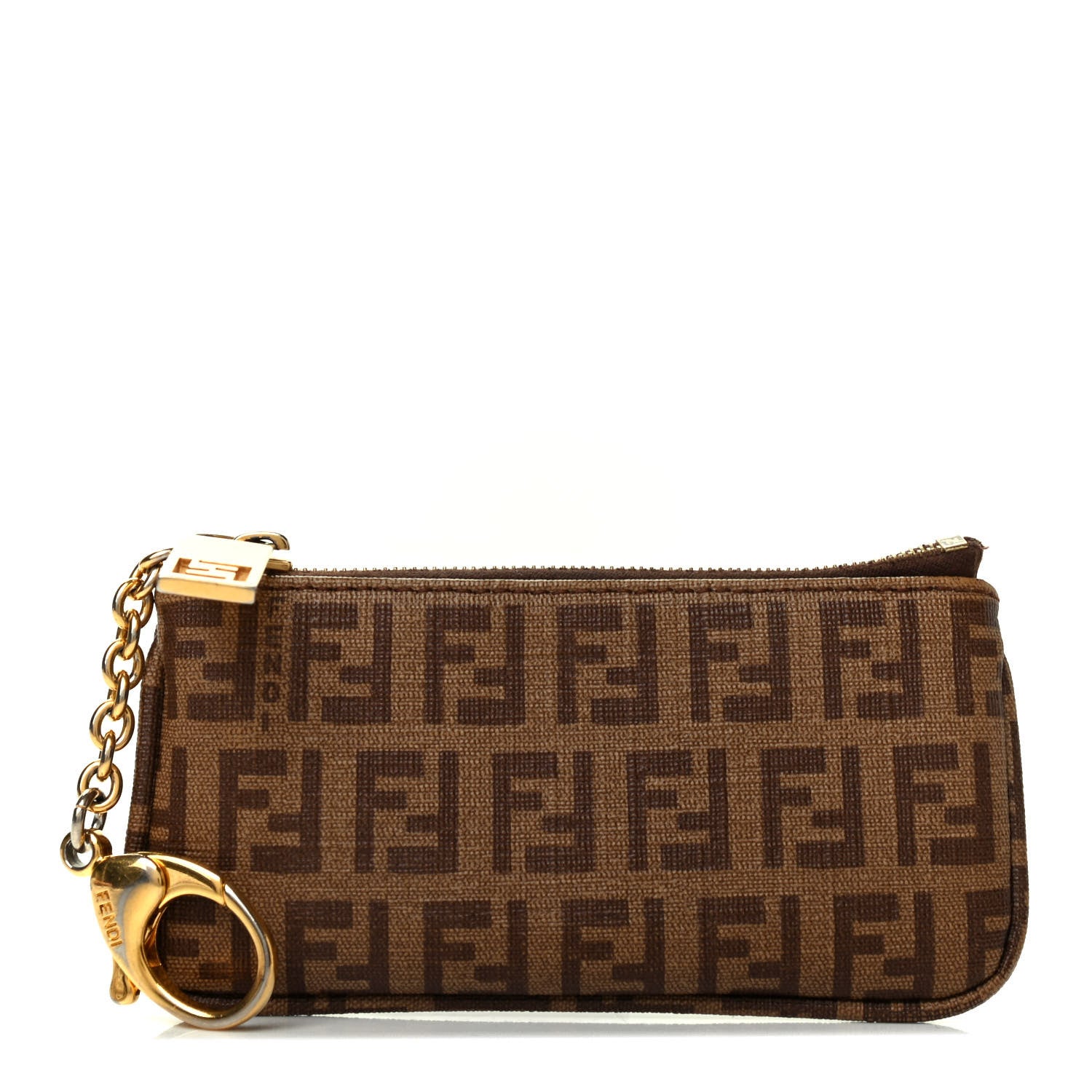 Fendi Zucchino Spalmati Forever Coin Pouch Key Case Nocciola 1 of 7