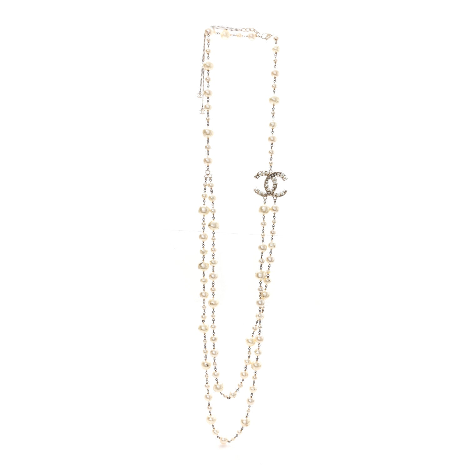 Chanel Pearl CC Long Necklace Gold 3 of 6