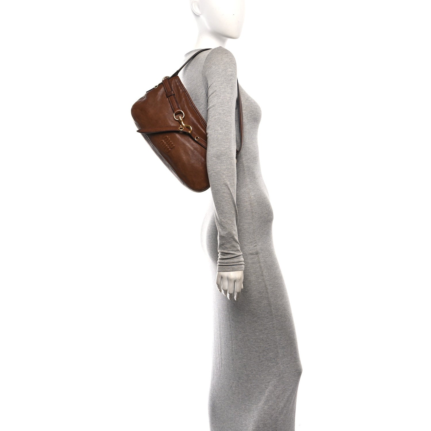Miu Miu Nappa Aviator Regular Aventure Shoulder Bag Rovere 2 of 10