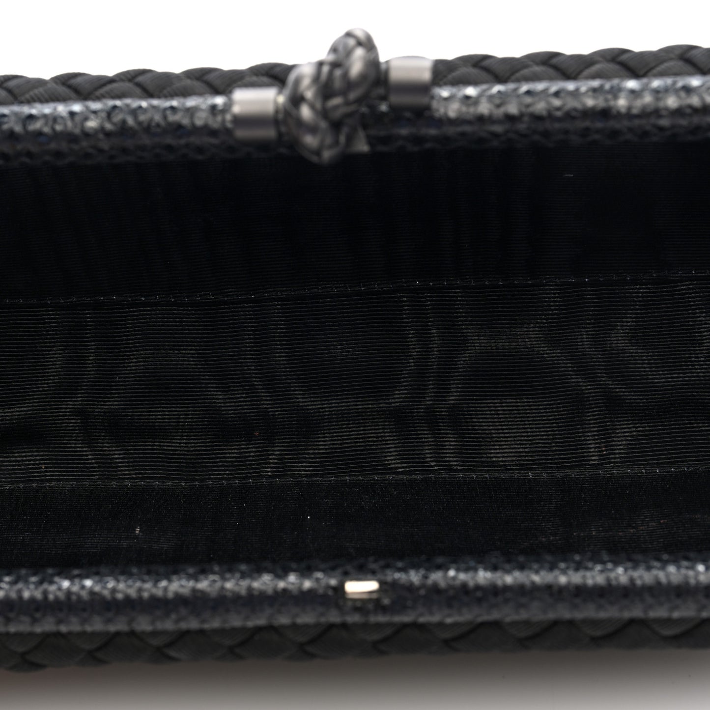 Silk Faille Ayers Intreccio Impero Stretch Knot Clutch Black