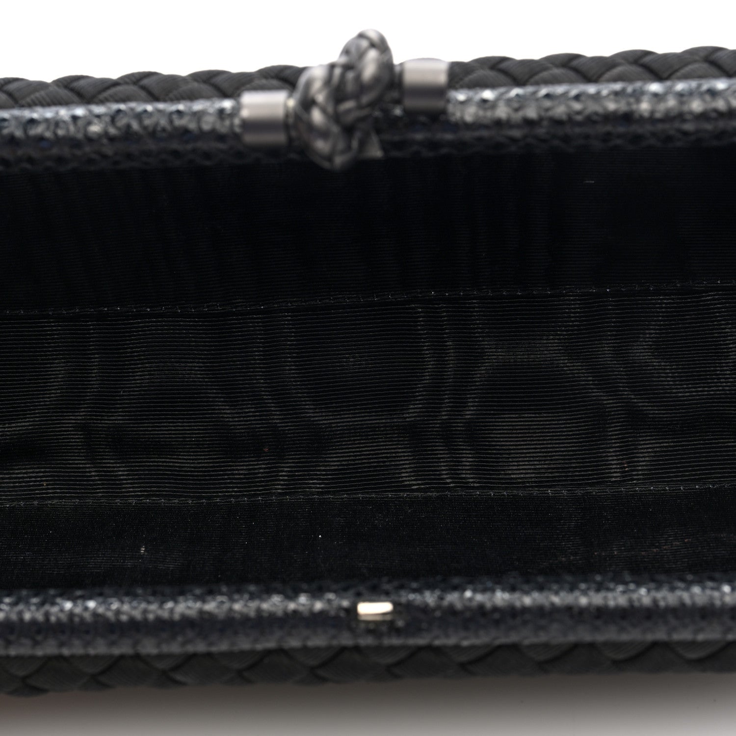 Bottega Veneta Silk Faille Ayers Intreccio Impero Stretch Knot Clutch Black 5 of 8