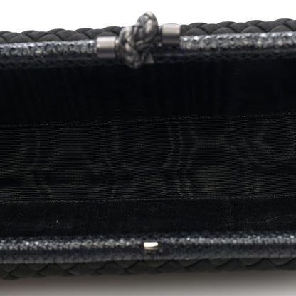 Bottega Veneta Silk Faille Ayers Intreccio Impero Stretch Knot Clutch Black 5 of 8