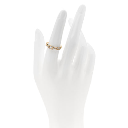 David Yurman 18K Yellow Gold Diamond 4.5mm Stax Single Row Chain Link Ring 53 6.25 2 of 5
