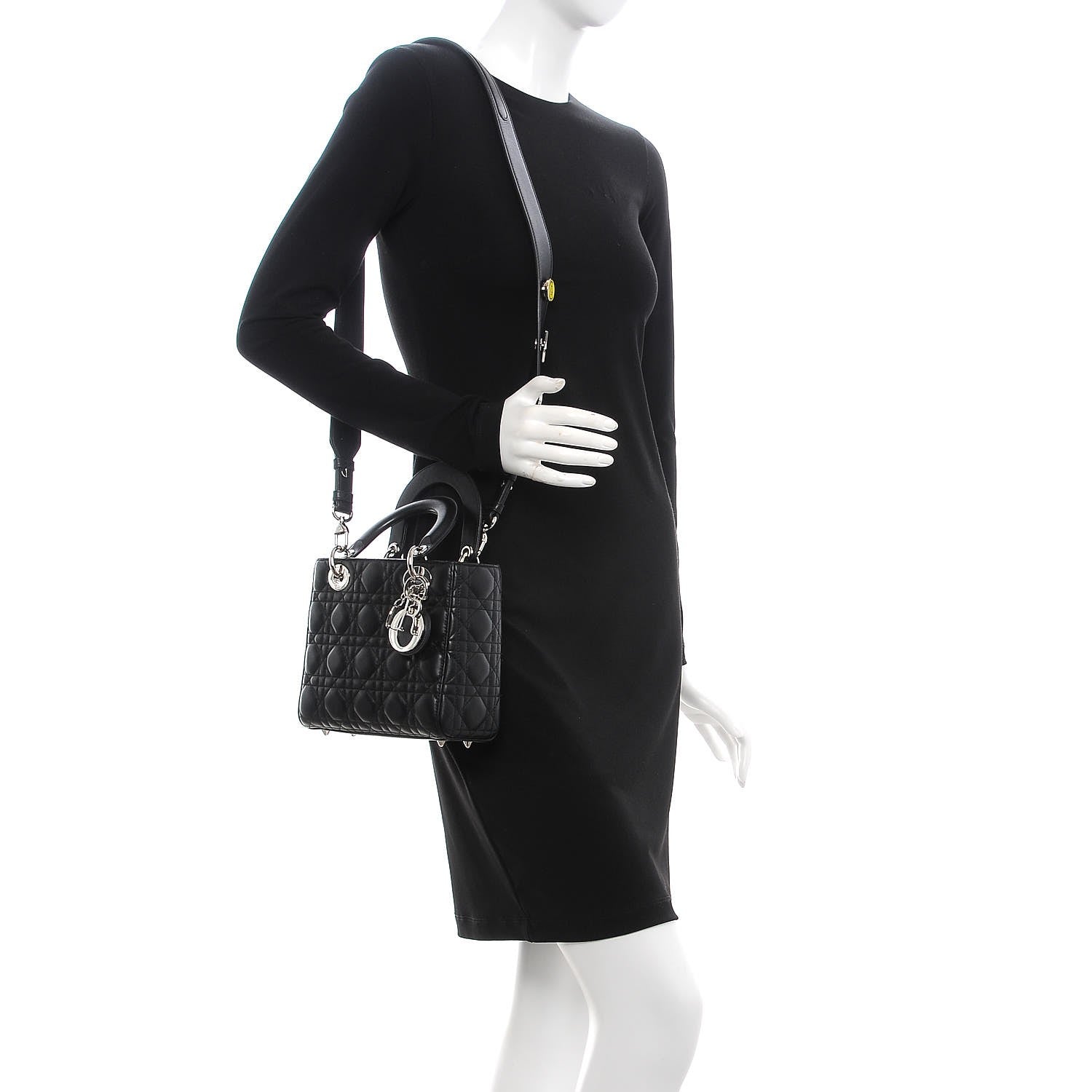 Christian Dior Lambskin Cannage Small Lucky Badges My Lady Dior Black 2 of 8