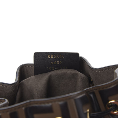 Fendi Vitello Liberty F is Fendi Bi-Color FF 1974 Embossed Mini Mon Tresor Bucket Bag Maya Black 6 of 9