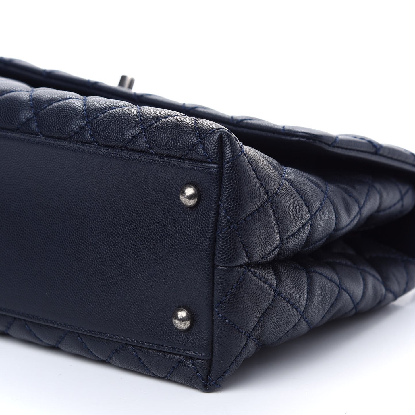 Caviar Quilted Medium Coco Handle Flap Navy