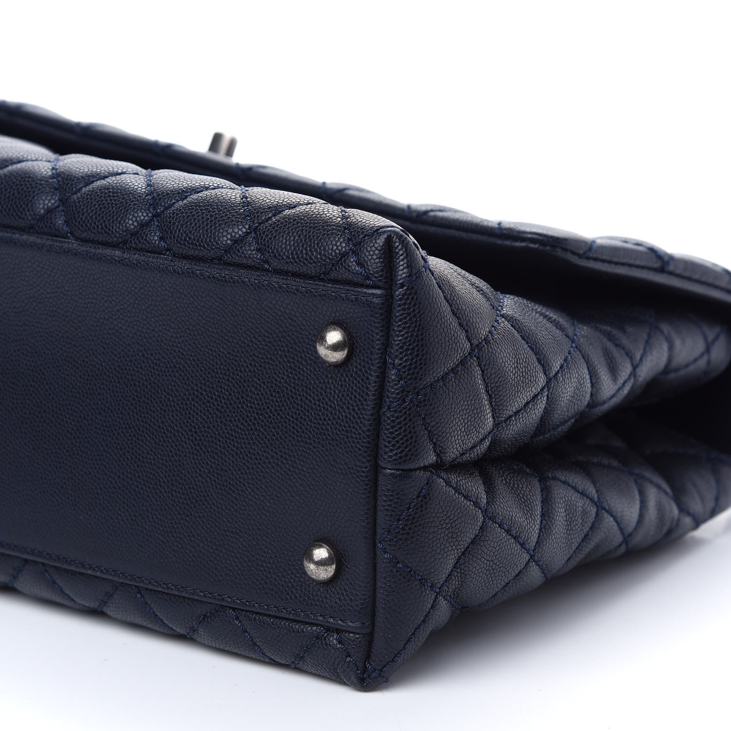 Chanel Caviar Quilted Medium Coco Handle Flap Navy 9 of 9