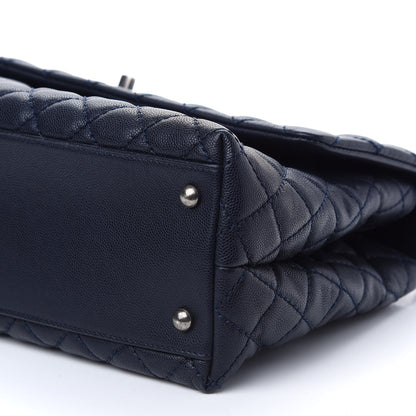 Chanel Caviar Quilted Medium Coco Handle Flap Navy 9 of 9