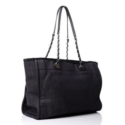 Chanel Canvas Small Deauville Tote Dark Blue 2 of 4