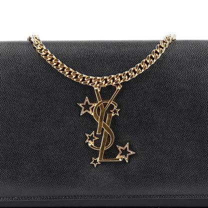 Saint Laurent Grain De Poudre Star Studded Monogram Wallet on Chain Black 8 of 10