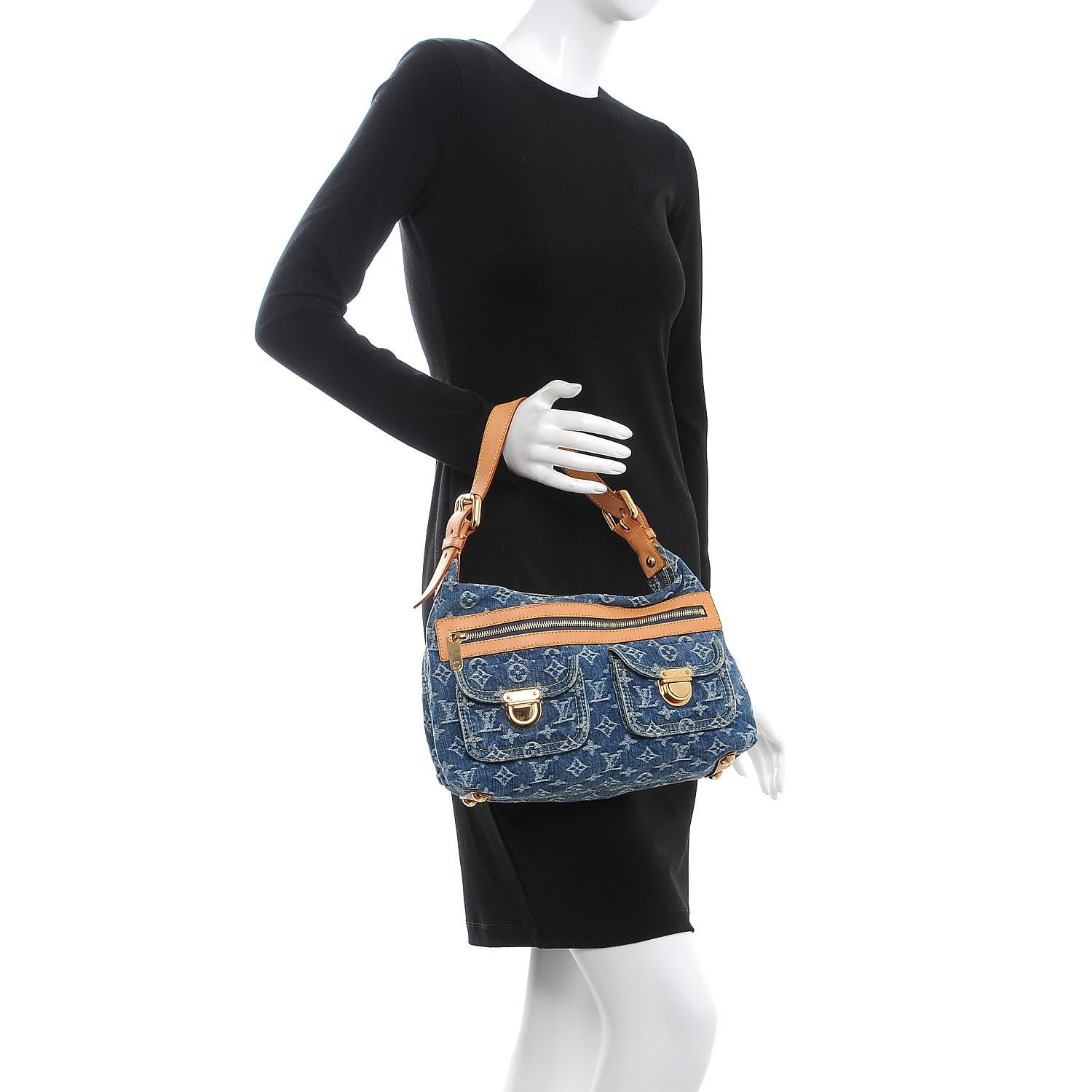 Louis Vuitton Monogram Denim Baggy PM Blue 2 of 6