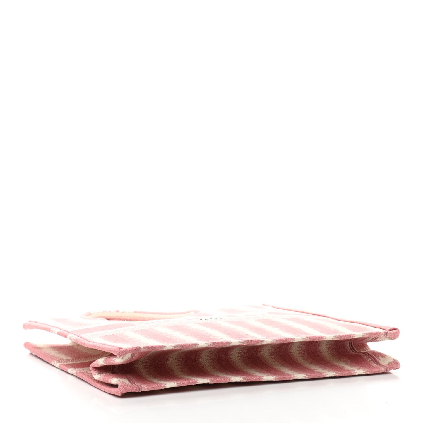 Canvas Embroidered Large Striped Book Tote Pink