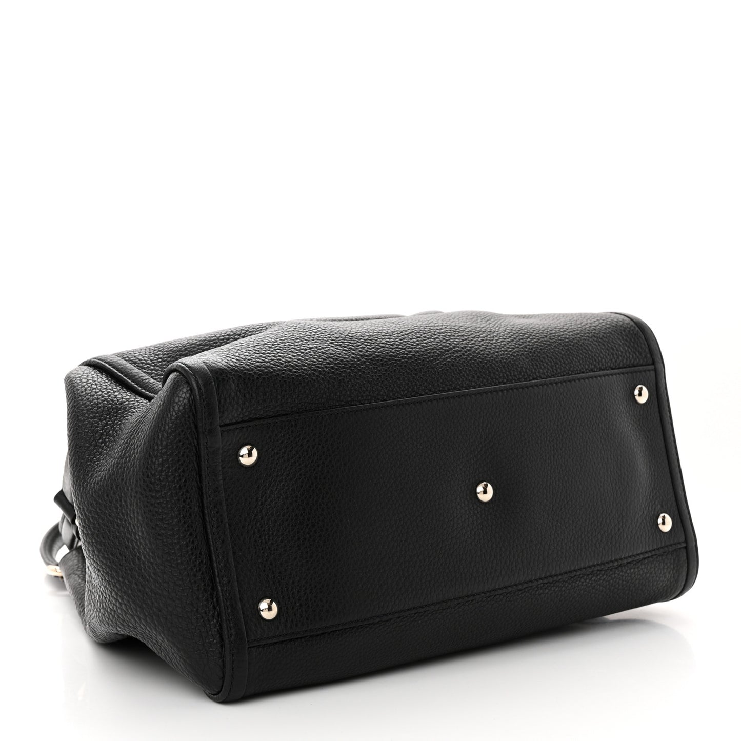 Pebbled Calfskin Medium Soho Shoulder Bag Black