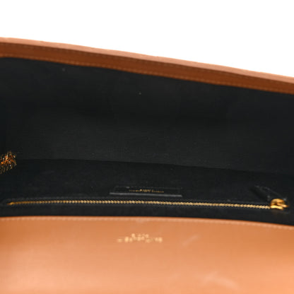 Saint Laurent Grain De Poudre Textured Mixed Matelasse Triquilt Large Monogram Satchel Naturel 5 of 9