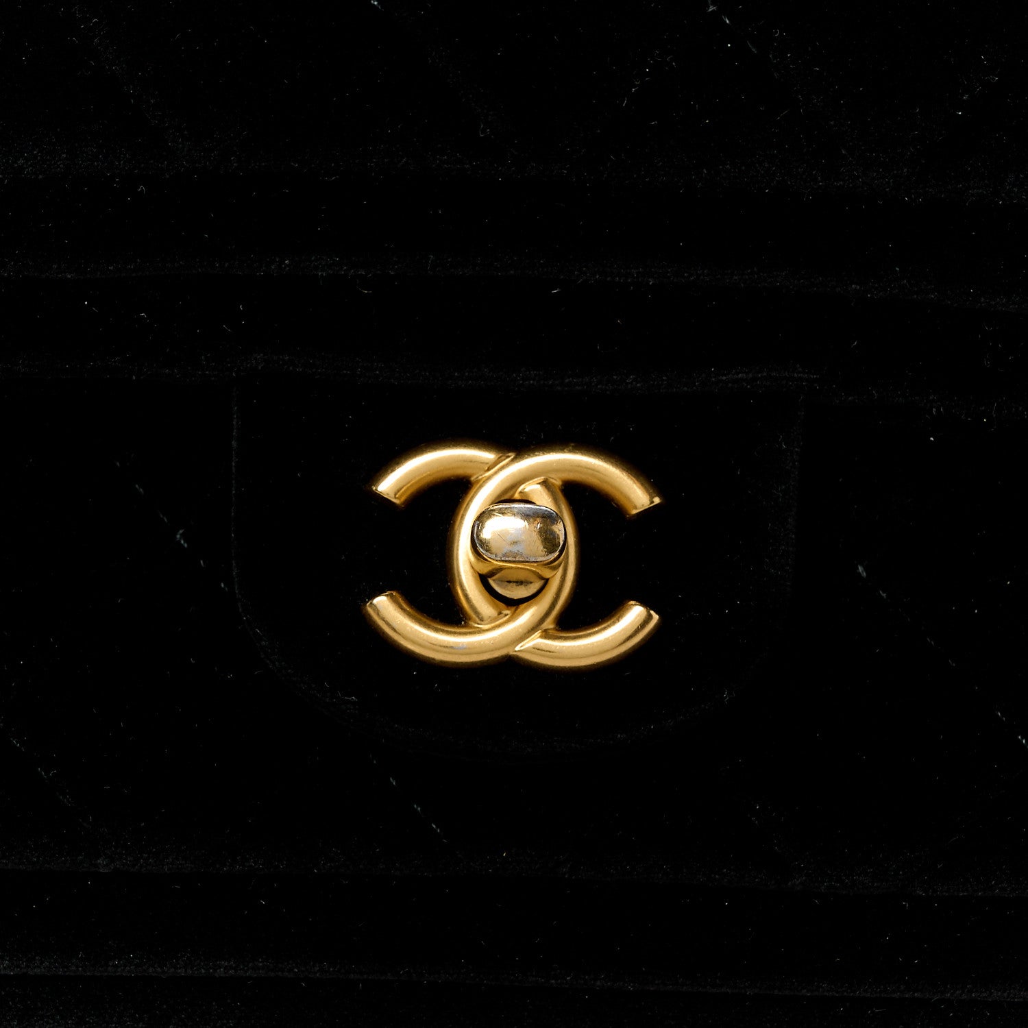 Chanel Velvet Quilted Double Frame Flap Black 9 of 11