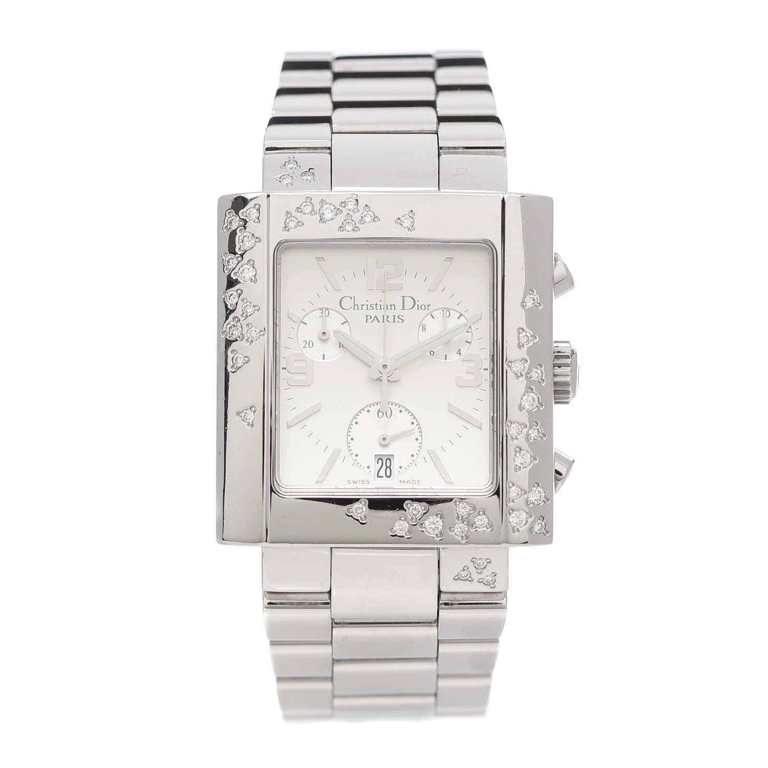 Christian Dior Stainless Steel Diamond 31mm Riva Chronograph Quartz Watch 1 of 5
