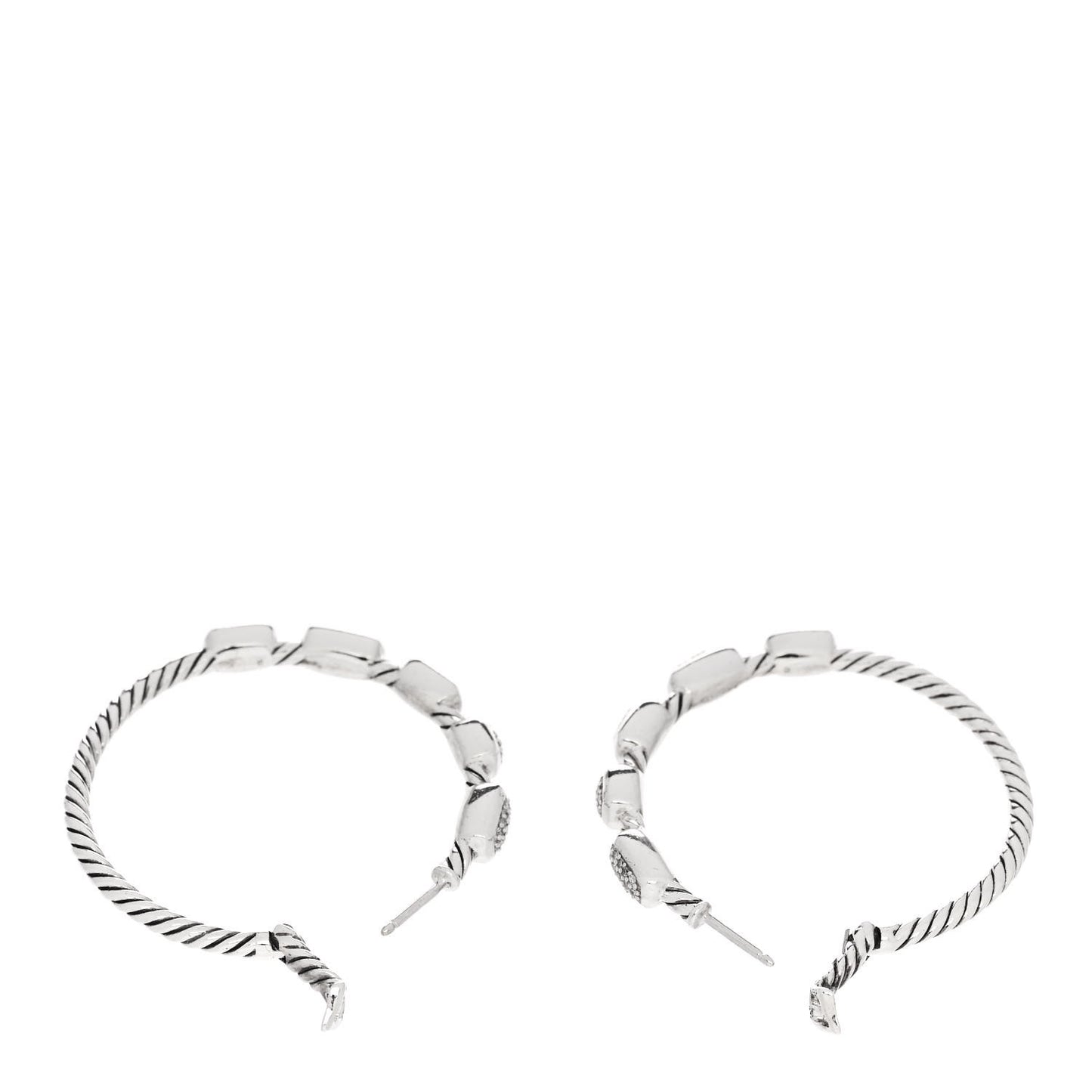 Sterling Silver Diamond Confetti Hoop Earrings