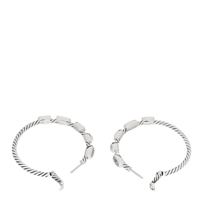 David Yurman Sterling Silver Diamond Confetti Hoop Earrings 3 of 4