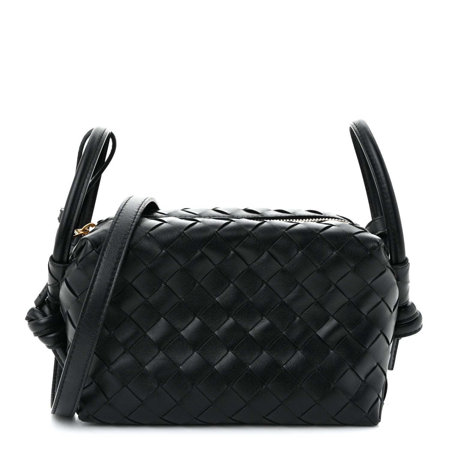 Bottega Veneta Calfskin Intrecciato Small Loop Top Handle Black 1 of 11