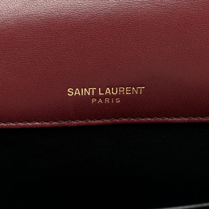 Saint Laurent Lambskin Matelasse Monogram Medium Vicky Chain Bag Dark Legion Red 6 of 10