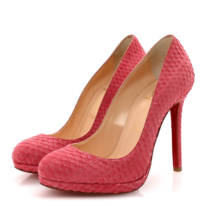 Christian Louboutin Watersnake Nubuck Neofilo 120 Pumps 36 Framboisine 3 of 9